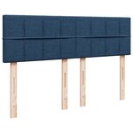 vidaXL Sommier à lattes de lit avec matelas Bleu 160x200 cm Tissu