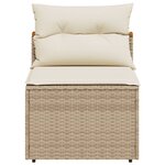vidaXL Canapés de jardin sans accoudoirs avec coussins 2 Pièces beige