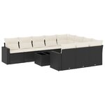 vidaXL Salon de jardin 11 Pièces avec coussins noir résine tressée