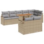 Ensemble de canapés de jardin 9 pièces avec coussins beige
