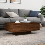 vidaXL Table basse avec lumières LED chêne marron 85x55x31 cm