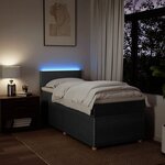 vidaXL Sommier à lattes de lit avec matelas Gris foncé 100x200cm Tissu