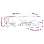 vidaXL Salon de jardin 5 Pièces avec coussins cire marron bois pin massif