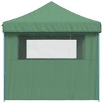 vidaXL Tente de réception pliable escamotable 3 parois latérales vert