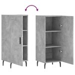 vidaXL Buffet Gris béton 34 5x34x90 cm Bois d'ingénierie