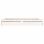vidaXL Cadre de lit sans matelas avec tiroirs blanc 140x200 cm