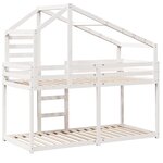 vidaXL Lit superposé avec toit blanc 90x200 cm bois de pin massif