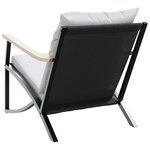 vidaXL Chaises de jardin avec coussins lot de 2 noir acier