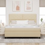 vidaXL Lit à ressort avec matelas & LED Crème 180x200 cm Tissu