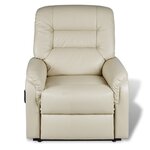 vidaXL Fauteuil inclinable TV Beige Similicuir