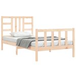 vidaXL Cadre de lit avec tête de lit 90x190 cm bois massif
