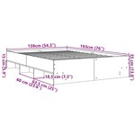 vidaXL Cadre de lit sonoma gris 135x190 cm bois d'ingénierie