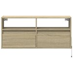 vidaXL Meuble TV mural avec lumières LED chêne sonoma 100x31x45 cm