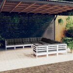 vidaXL Salon de jardin 11 Pièces avec coussins blanc bois de pin