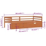 vidaXL Cadre de lit avec rangement sans matelas marron miel 90x200 cm