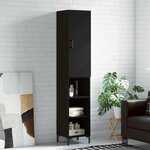 vidaXL Buffet haut Noir 34 5x34x180 cm Bois d'ingénierie