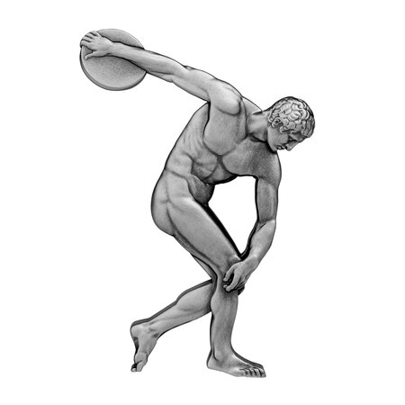 DISCOBOLUS Myron 2 Once Argent Monnaie 10000 Francs Chad 2022