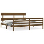 vidaXL Cadre de lit sans matelas marron miel 200x200 cm bois massif