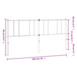 vidaXL Tête de lit métal blanc 193 cm