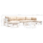 vidaXL Salon de jardin palette 6 Pièces avec coussins sable bois