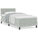 Lit à ressorts vidaXL avec matelas Gris clair 100x200 cm Velours