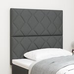 Headboard LED vidaXL Design en Blocs de Diamants Gris Foncé 90 cm Tissu