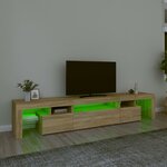 vidaXL Meuble TV avec lumières LED Chêne sonoma 215x36 5x40 cm