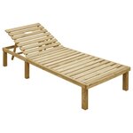 vidaXL Chaise longue avec coussin bleu Bois de pin imprégné