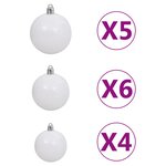 vidaXL Arbre de Noël artificiel pré-éclairé et boules blanc 120 cm