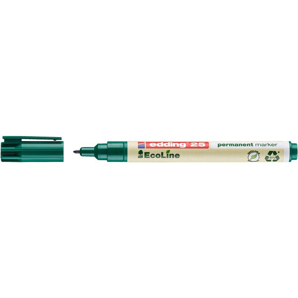 Marqueur Permanent 25 Ecoline Vert Pointe Fine 1 mm EDDING
