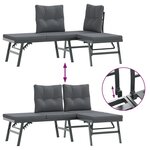 vidaXL Ensemble de bancs de jardin avec coussins 9 Pièces noir