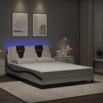 vidaXL Cadre de lit avec LED sans matelas blanc et noir 120x200 cm