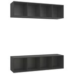 vidaXL Meubles TV muraux 2 Pièces Gris Bois d'ingénierie