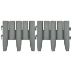 vidaXL Bordures de pelouse 36 Pièces Gris 10 m PP