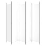 vidaXL Cloison de séparation 5 panneaux Blanc 250x220 cm Tissu
