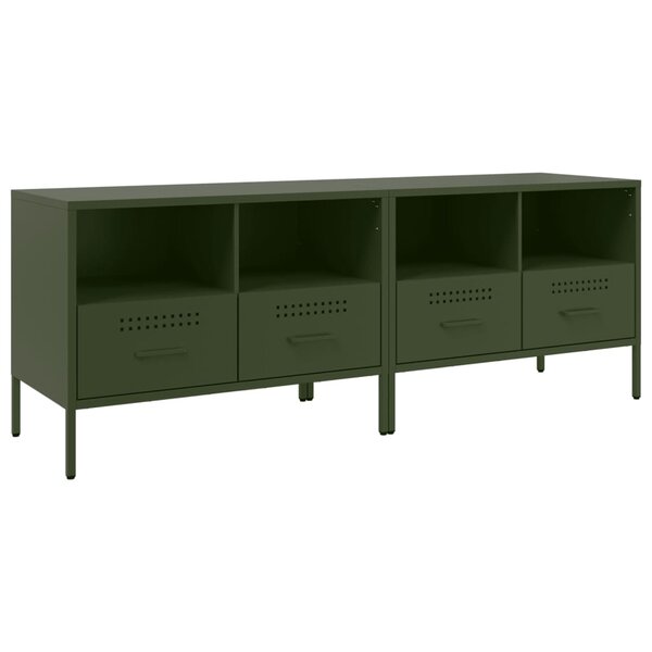 vidaXL Meubles TV 2 Pièces vert olive 68x39x50 5 cm acier laminé à froid