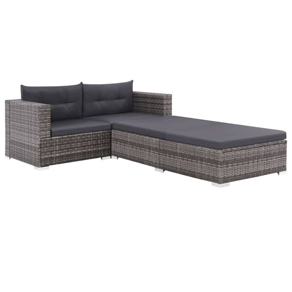 Salon de jardin meuble d'extérieur ensemble de mobilier 3 pièces avec coussins résine tressée gris 02_0015997