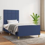 vidaXL Cadre de lit sans matelas bleu 80x200 cm tissu
