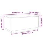 vidaXL Table basse avec lumières LED chêne sonoma 90x50x40 cm