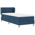 Lit à ressort vidaXL avec matelas - Bleu - 80x200 cm - Tissu