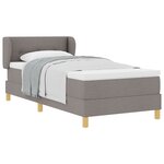 vidaXL Lit à ressort avec matelas en taupe - 100x200 cm en tissu
