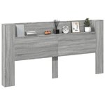 vidaXL Armoire tête de lit avec LED sonoma gris 200x16 5x103 5 cm