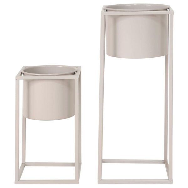 House Nordic Pots à fleurs 2 Pièces Lena Beige gris