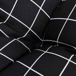 vidaXL Coussins de banc de jardin lot de 2 carreaux noir 120x50x7 cm