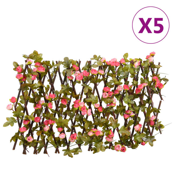 vidaXL Treillis de lierre artificiel extensible 5 Pièces 180x20 cm