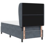 Lit box spring vidaXL avec matelas gris foncé 90x190 cm en velours