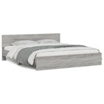vidaXL Cadre de lit avec tête de lit sonoma gris 180x200 cm