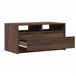 vidaXL Table basse avec lumières LED chêne marron bois d'ingénierie