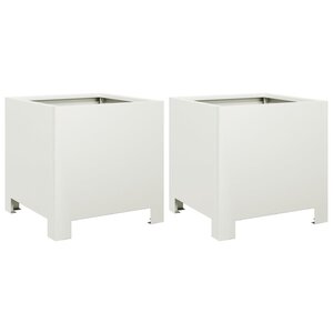 vidaXL Jardinières 2 Pièces blanc 30x30x30 cm acier