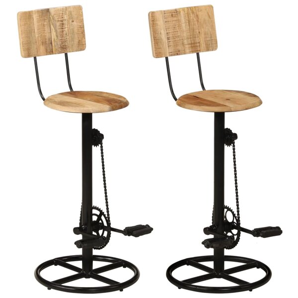vidaXL Tabourets de bar lot de 2 bois massif de manguier
